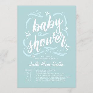 La invitación azul más dulce de Baby Shower