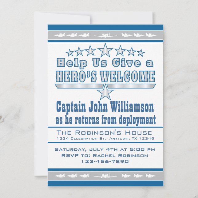 La invitación casera agradable del héroe de la (Anverso)