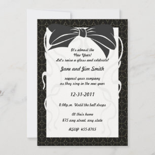 La invitación de Año Nuevo de Black Bow