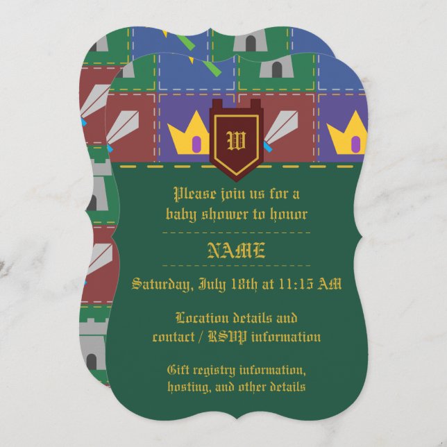 La invitación de Baby Shower de Fantasy One (Anverso / Reverso)