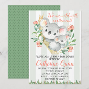 La invitación de Baby Shower de la koala invita