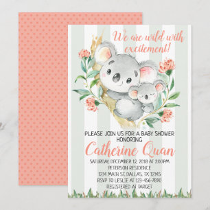 La invitación de Baby Shower de la koala invita