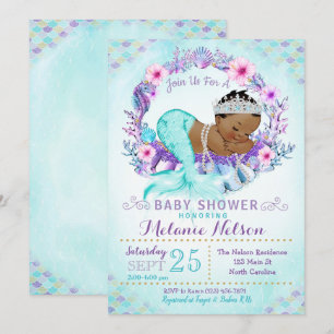 La invitación de Baby Shower de la sirena asperja