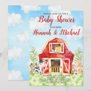 La invitación de Baby Shower de los animales del