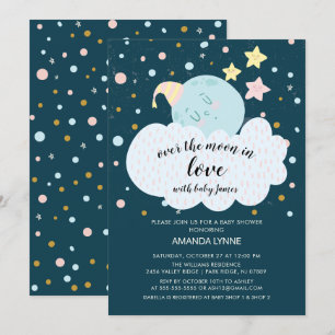 La invitación de Baby Shower de Over the Moon Love
