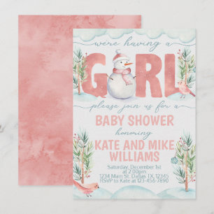 La invitación de Baby Shower del chica del muñeco
