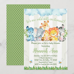 La invitación de Baby Shower del safari de selva