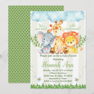 La invitación de Baby Shower del safari de selva