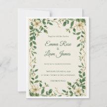 La invitación de boda botánica El Jardín Verde 