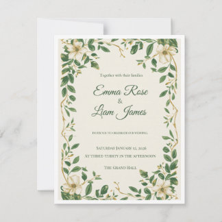 La invitación de boda botánica El Jardín Verde 