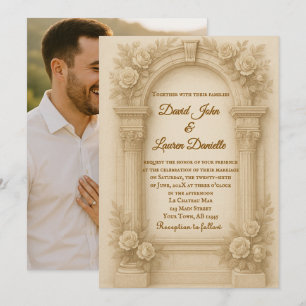 La Invitación de Boda con Foto de Voto Esculpido