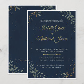 La Invitación de Boda de Gala de Medianoche de Luj