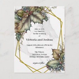 La invitación de boda de la bodega