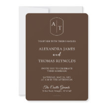 La Invitación de Boda Gilded: Marrón