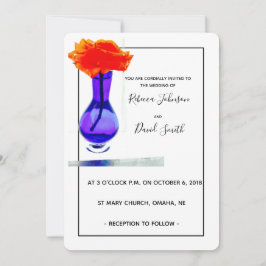 La invitación de boda moderna y subió del amor