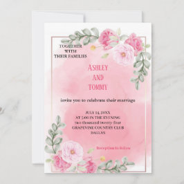 la invitación de boda rosa más bonita