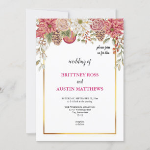 la invitación de boda rosa más bonita