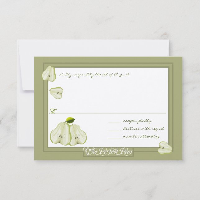 La invitación de boda The Perfect Pear (Anverso)