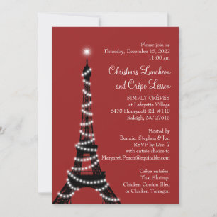 La invitación de Bonnie a la Torre Eiffel roja