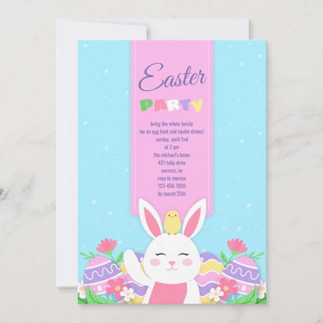 La invitación de Bunny a la fiesta de Pascua (Anverso)