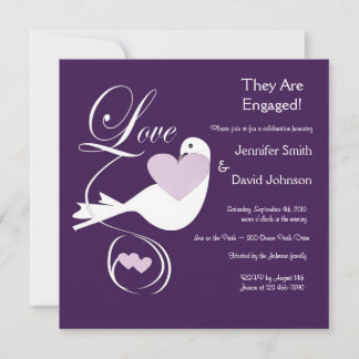 La Invitación de compromiso de Love Dove