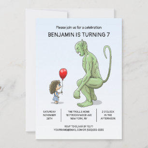 La invitación de cumpleaños de la niña y el duende
