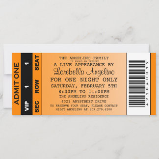 La invitación de cumpleaños del billete VIP (Naran