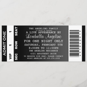 La invitación de cumpleaños del billete VIP (negro