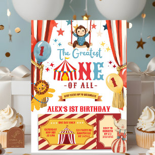 La invitación de cumpleaños del circo The Greatest