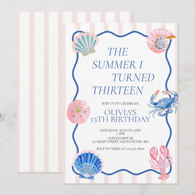La invitación de cumpleaños del verano que cumplí  (Anverso / Reverso)