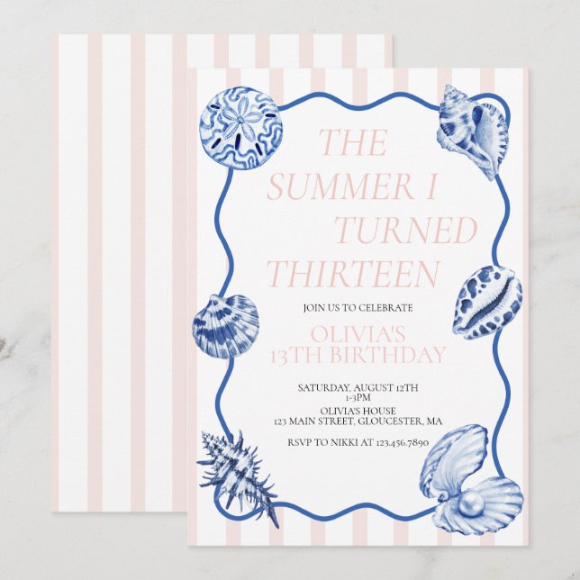 La invitación de cumpleaños del verano que cumplí  (Anverso / Reverso)