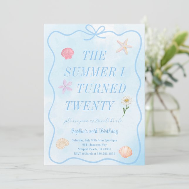 La Invitación de Cumpleaños del Verano que Cumplí (Anverso de pie)