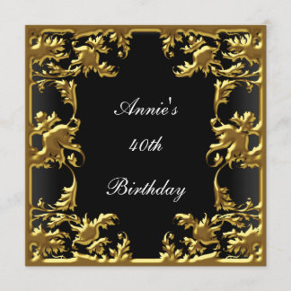 La invitación de cumpleaños glamurosa elegante neg