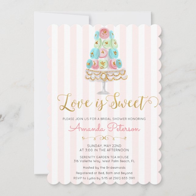 La Invitación de Despedida de Soltera Amor es Dulc (Anverso)