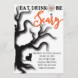 ¡La invitación de Halloween come, bebe, y sea