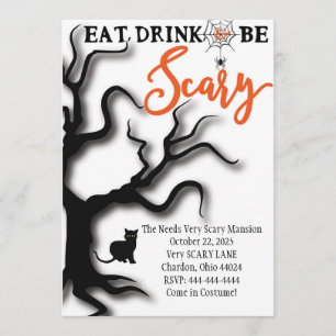 ¡La invitación de Halloween come, bebe, y sea