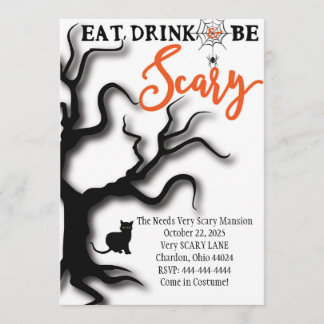 ¡La invitación de Halloween come, bebe, y sea