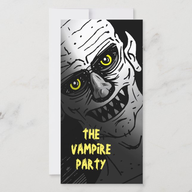 La Invitación de Halloween de la Fiesta de Vampiro (Anverso)