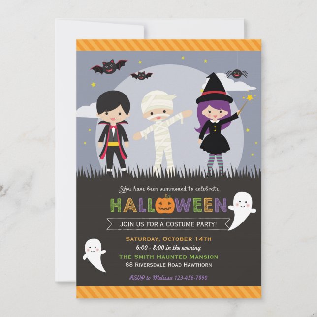 La invitación de Halloween/el fiesta de Halloween (Anverso)
