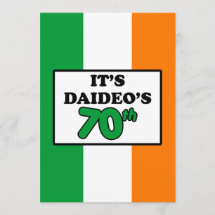 La invitación de la bandera irlandesa por los 70 a