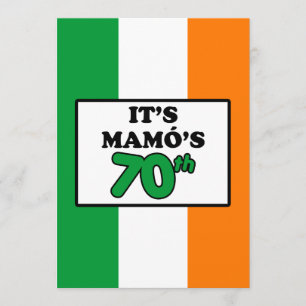 La invitación de la bandera irlandesa por los 70 a