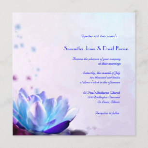 La invitación de la boda del lirio de agua azul