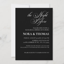 La invitación de la cena de ensayo la noche anteri