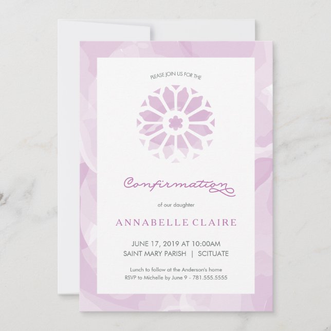 La invitación de la confirmación, chicas (Anverso)