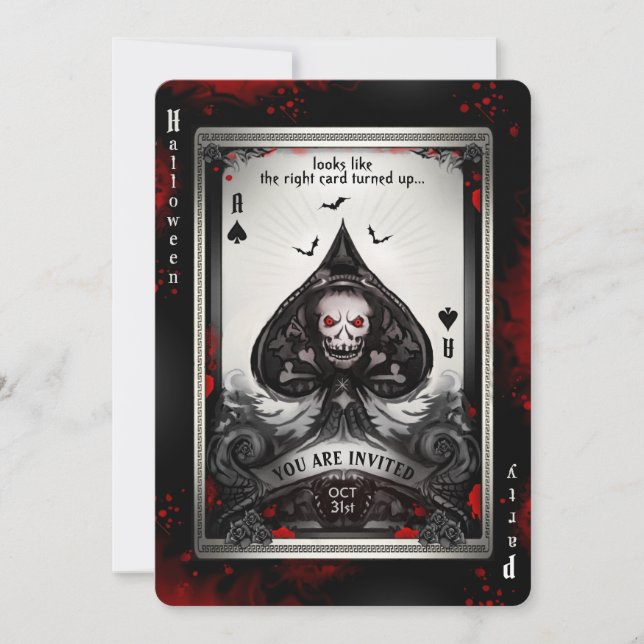 La invitación de la fiesta de Ace of Spades Skull (Anverso)
