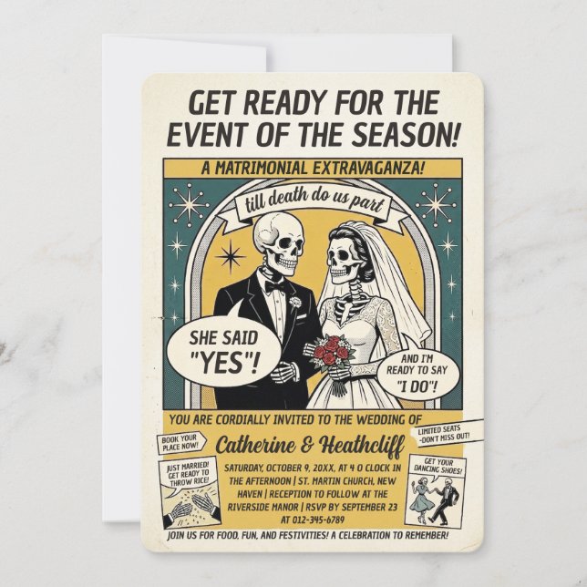 La invitación de la Gaceta de bodas del Comicon (Anverso)