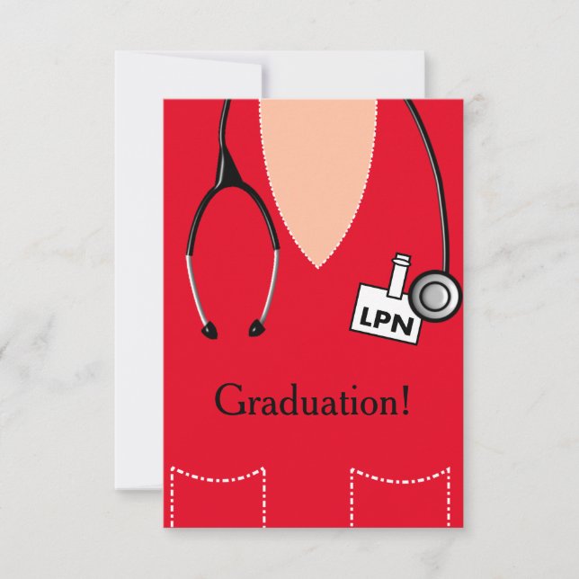 La invitación de la graduación de la enfermera de (Anverso)