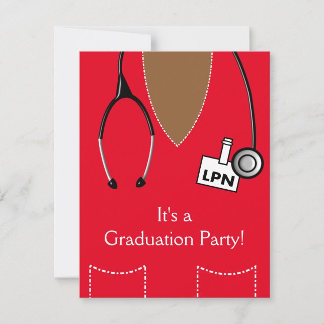 La invitación de la graduación de la enfermera del (Anverso)