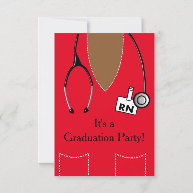 La invitación de la graduación de la enfermera del (Anverso)