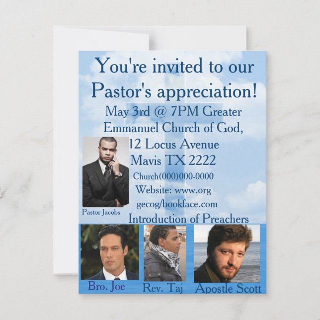 La invitación de la iglesia personaliza (Anverso)